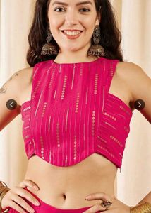 Inddus Embellished sleeveless crop top with skirts