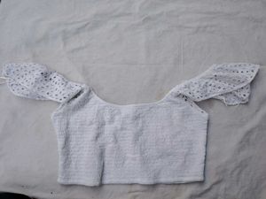 White Eyelet Crop Top