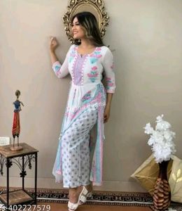 White Floral Embroidered Kurta Set