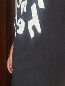 Black Graphic Print T-Shirt Dress
