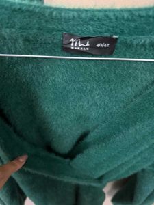 Emerald Green Fuzzy Wrap Top