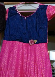 Ethinic Gown In Blue 💙 &amp; Rani Pink