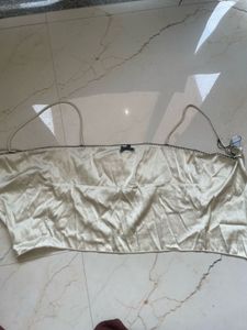 Champagne Satin Backless Top