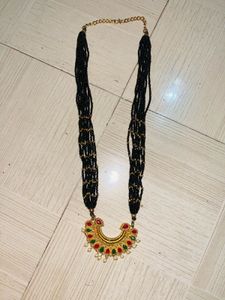 Beaded Black &amp; Gold Necklace