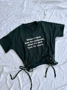 Typographic Top With Tie-up Style