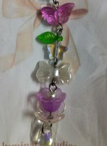 🌸 Purple Flower Phone Charm with Butterfly & Bow✨