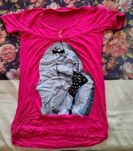 Beautiful Pink Graphic Print Tee