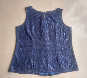 Blue Sequin Top (L)