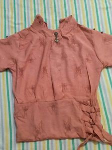 Peach Colour Crop Top