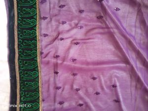 Party Wear Saree With Work Blouse