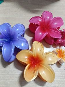 6 Flower Hair Claw Clips SET