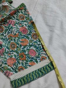 Biba Brand Kurta Churidar Set In Green Colour