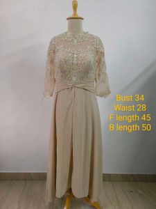 Lace Bodice Chiffon Dress
