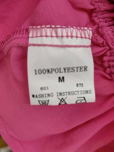 Newme Hot Pink Ruffled Crop Top