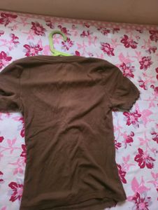 Brown Buttoned Tee