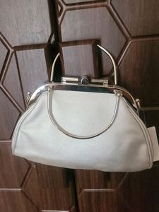 Beautiful Silver Clutch Cum Sling Bag