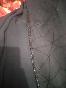 handwork Black Abaya zoom fabric