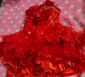 Red Ruffled Party Dress