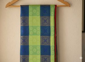 Green & Blue Checkered pattu Saree