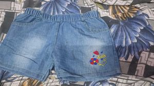 Embroidered Denim Shorts