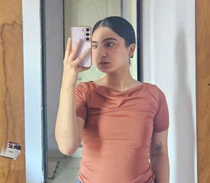 Rust Cowl Neck Top