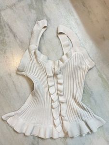 White Frill Top