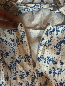 Blue Flower Printed Midi Dress