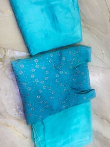 Teal Embroidered Salwar Kameez Set