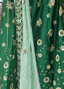 Emerald Green Embroidered Lehenga