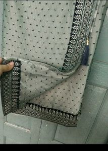 Diamond Stone Work Saree Full Embroidery