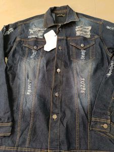 Distressed Denim Jacket, L Size
