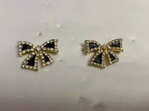 Cute Rhinestone Bow Earrings