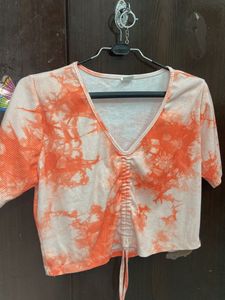 Tie-Dye Crop Top - V Neck