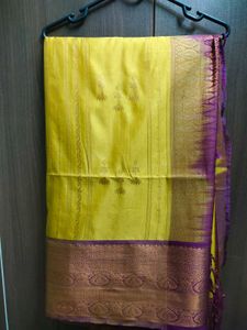 Mustard With Magenta Soft Silk Saree