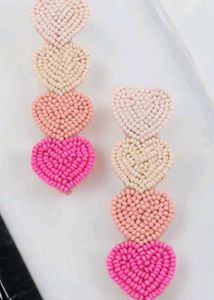 4 layer Heart Design Beads Earring