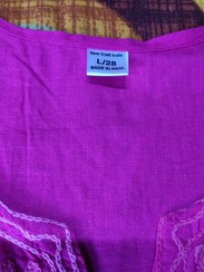 Pink Embroidered Kurta