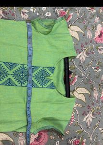 Green Embroidered Kurta