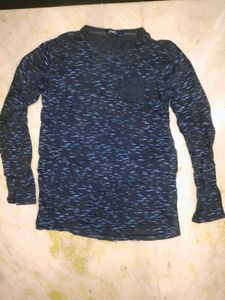 Stylish Navy Blue Full Sleeve T-Shirt