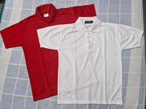 Polo Shirts - Red & White