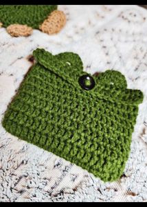 Crocheted Frog Coin Bag