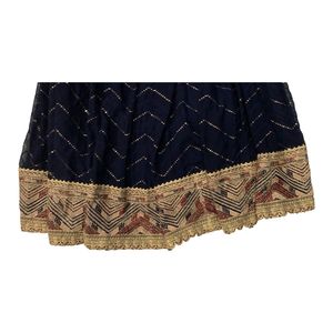 Navy Blue Embroidered Lehenga Choli Set Size 32