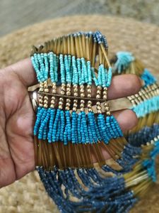 Beaded Turquoise And Gold Necklace