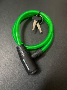 Royal Enfield Green Coil Cable Lock with 2 Keys —
