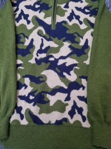 Camo Print Pullover Sweater