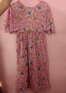 Floral Print Pink Dress