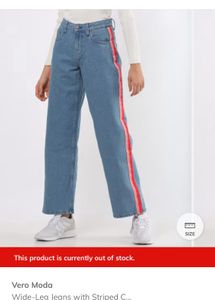 Vero ModaWide-Leg Jeans with Striped Taping