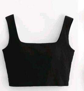 Black Square Neck Tank Top