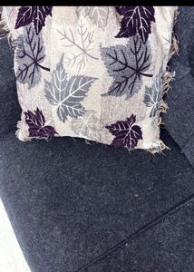 Floral Print Curtain Along With Sofa Cusion