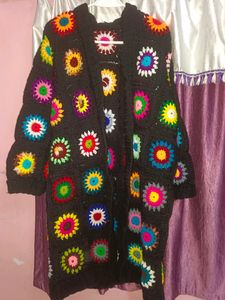 Hand Made Beautiful Multi Colour Woolen Jacket