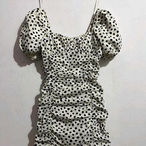 Polka Dot Puff Sleeve Dress